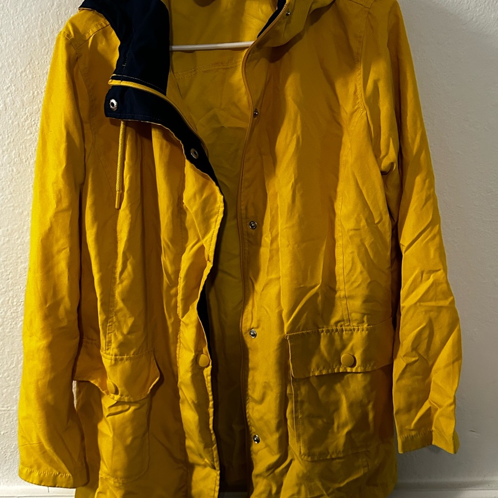 St Johns Bay yellow rain coat utility jacket